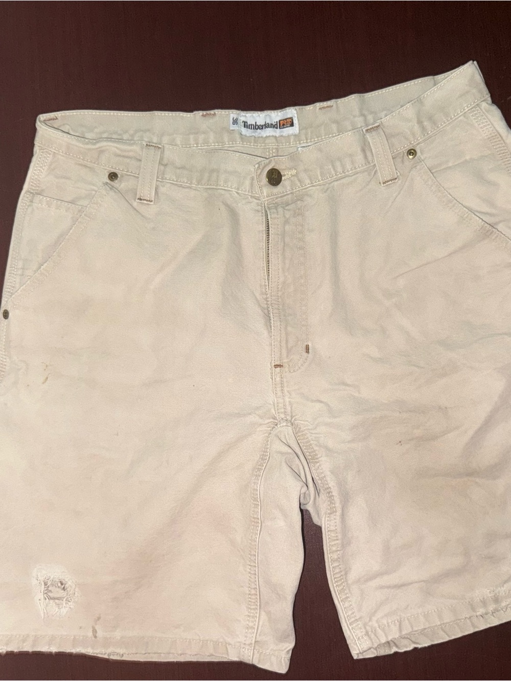 Timberland Men's Light Cream/Tan Cargo Shorts